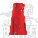 Red Utility Kilt – Durable Modern Kilt with Functional Pockets